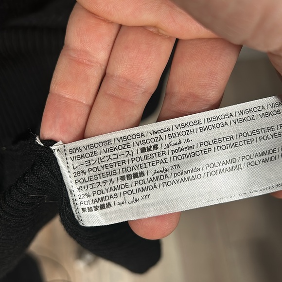 Mango Women’s Black Soft Stretchy Rib Body-con Dress size 10 - Picture 13 of 13